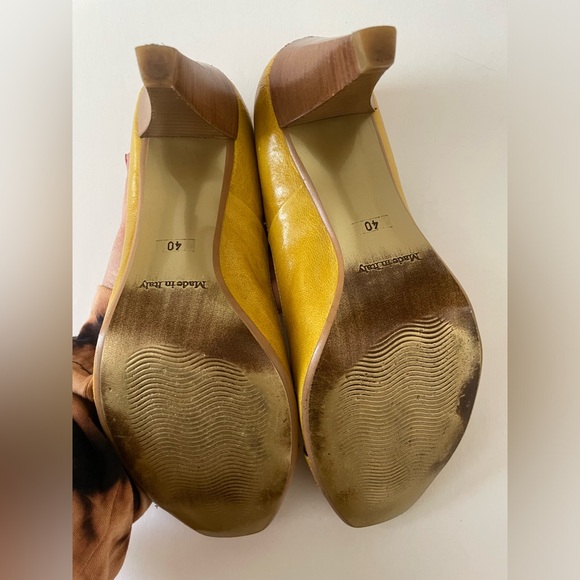 Gorgeous Yellow Leather Women's Heels - Picture 8 of 10
